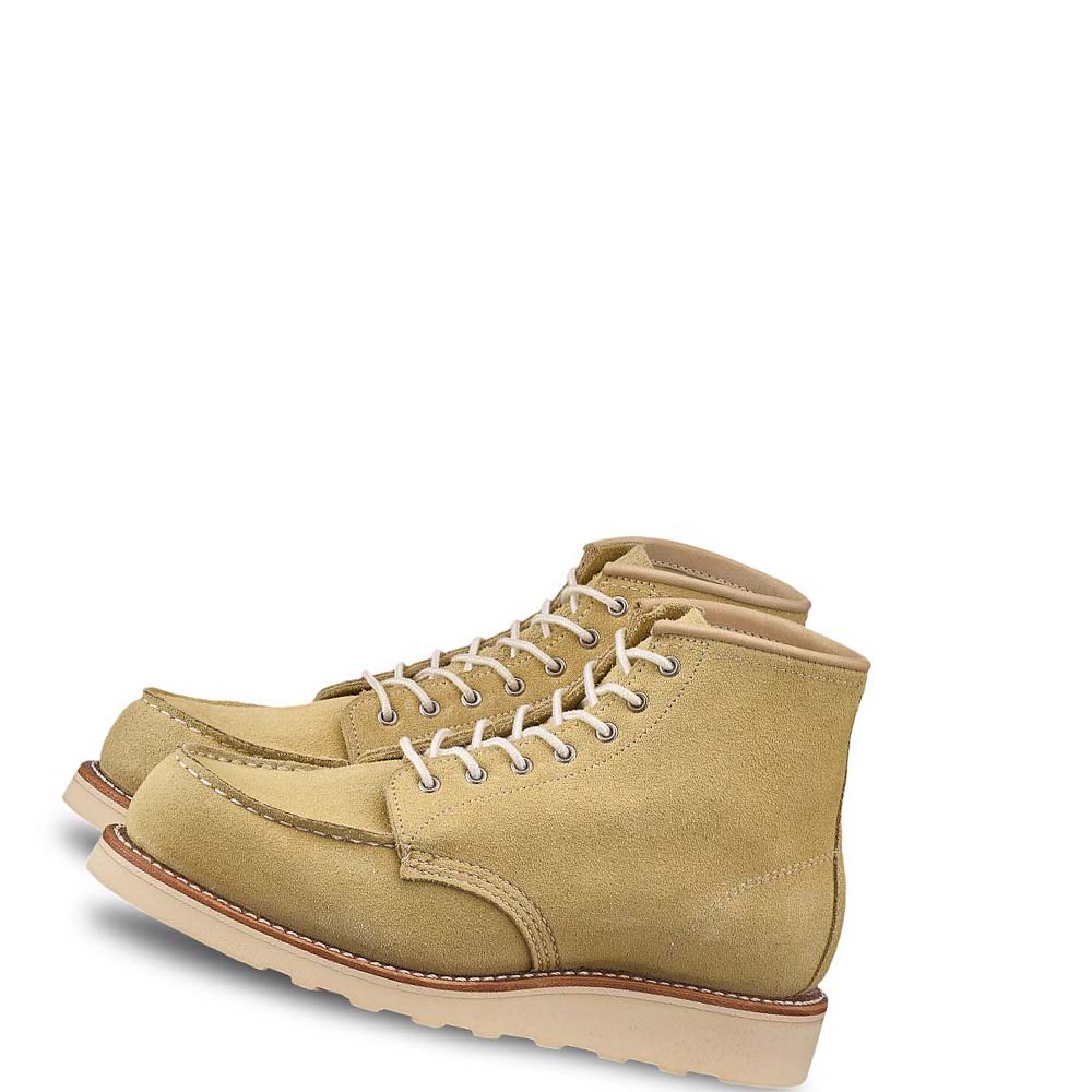 Red Wing 6-Inch Classic Moc Heritage Short in Abilene Leather Women's Boots Khaki | ZA 129FDN